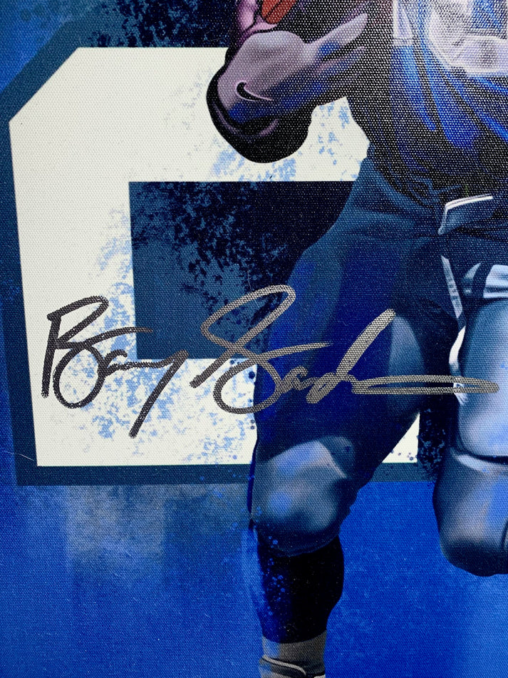 Barry Sanders AUTOGRAPHED original work of art