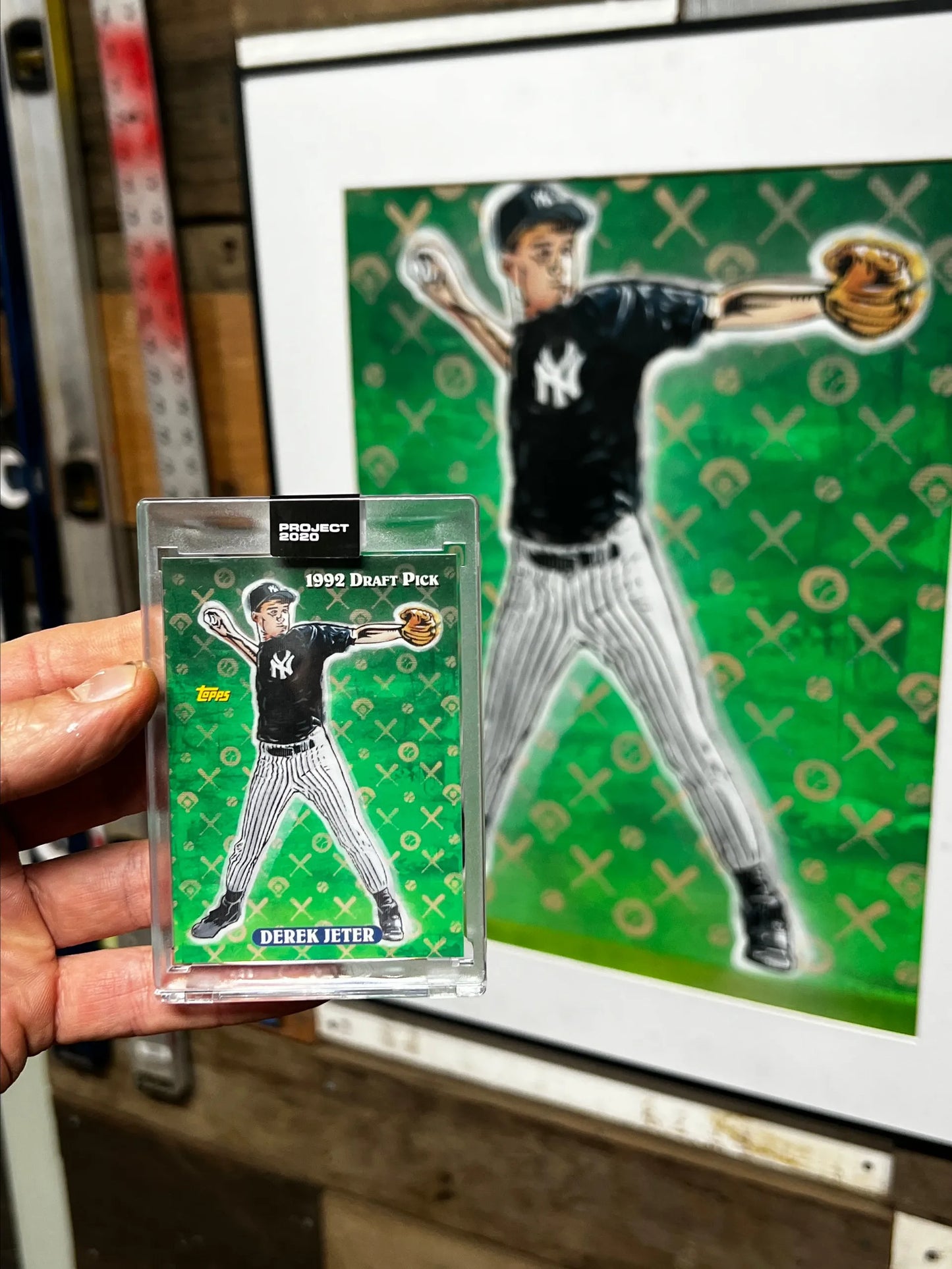 Derek Jeter Original Topps Card Art